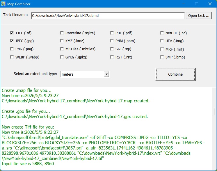 screenshot of Map Combiner