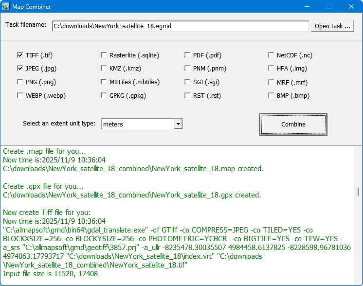 screenshot of Map Combiner