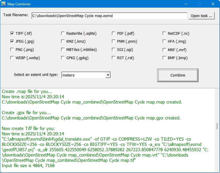 screenshot of Map Combiner