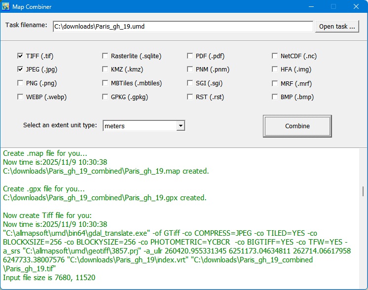 screenshot of Map Combiner