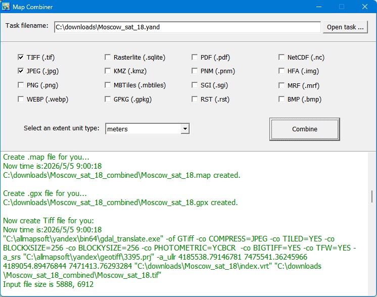screenshot of Map Combiner